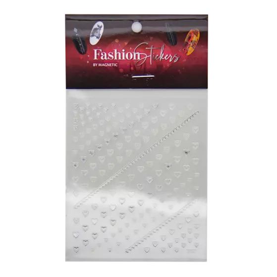  Fashion Sticker Hearts Silver 117045