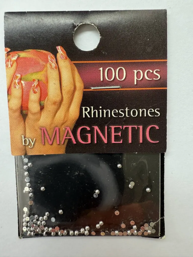 117515 Rhinestones Round Silver Small