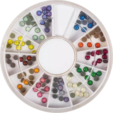 117885 Hologram Rhinestones Medium 120pc in wheel