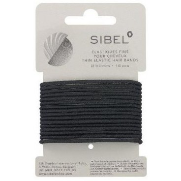 Elastiek zwart dun 16 stuks 