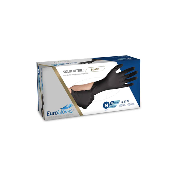 Nitrile handschoenen Solide black M 100st