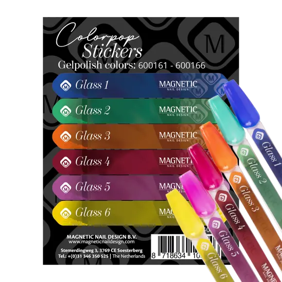 Colorpop Stickervel Glass Gelpolishes 600161 t/m 600166