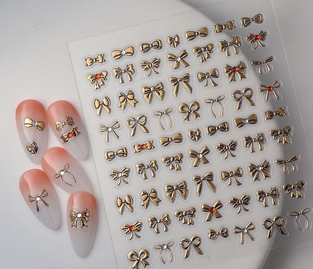 Easy Nail Art Sticker STRIKJES zilver/goud