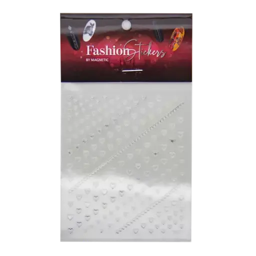 [117045]  Fashion Sticker Hearts Silver 117045