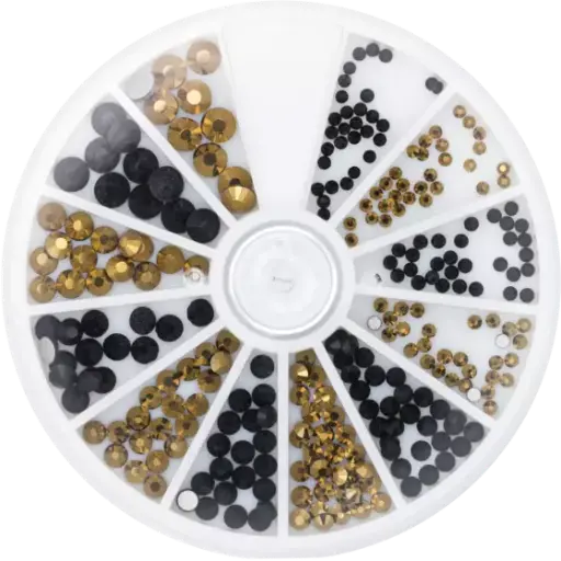 118307 Strass Gold & Black 6sizes 270 pcs