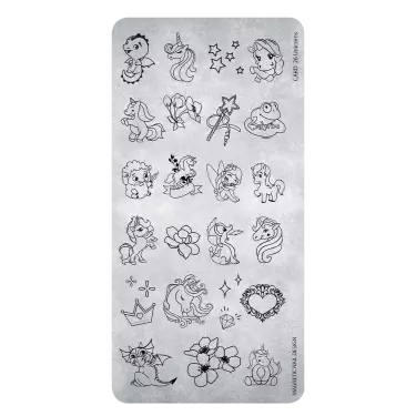 118628 Stamping Plate 25 Unicorns