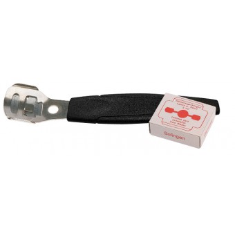 [7100584] Eeltschaaf met doos van 10 vervangmesjes. 14 CM