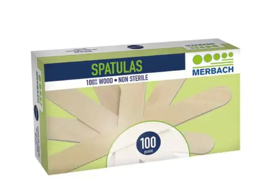 [402201] Tong/harsspatel hout 15cm 2x50st Merbach 402201