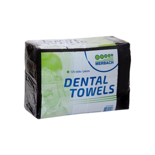 [402418] Merbach dental towel zwart 2-lgs 125st x 4    