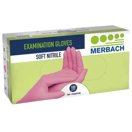 [401131] Merbach Soft Nitrile Handschoenen Roze,  Small 100st  